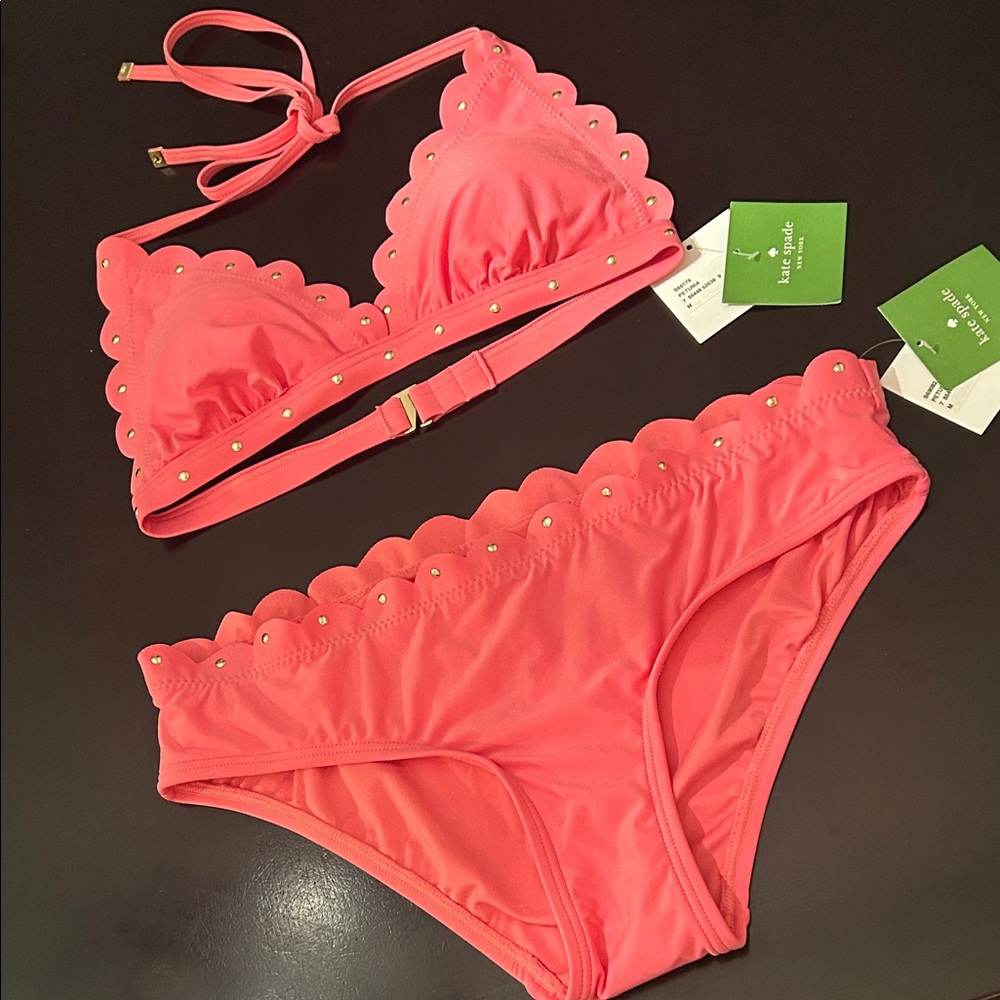 Kate Spade Coral Scalloped Bikini